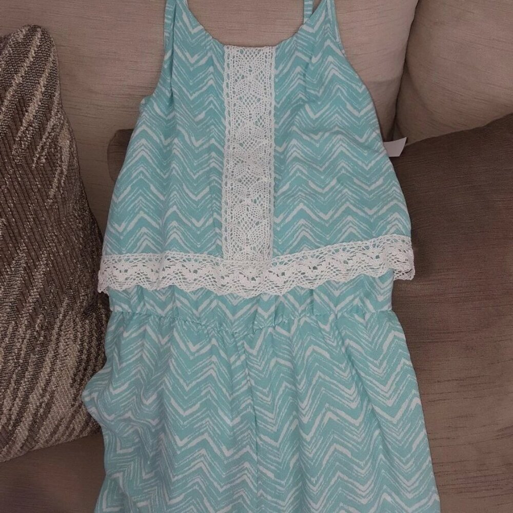 Simply Styled by Sears Girls 7/8/ green romper NWT RK